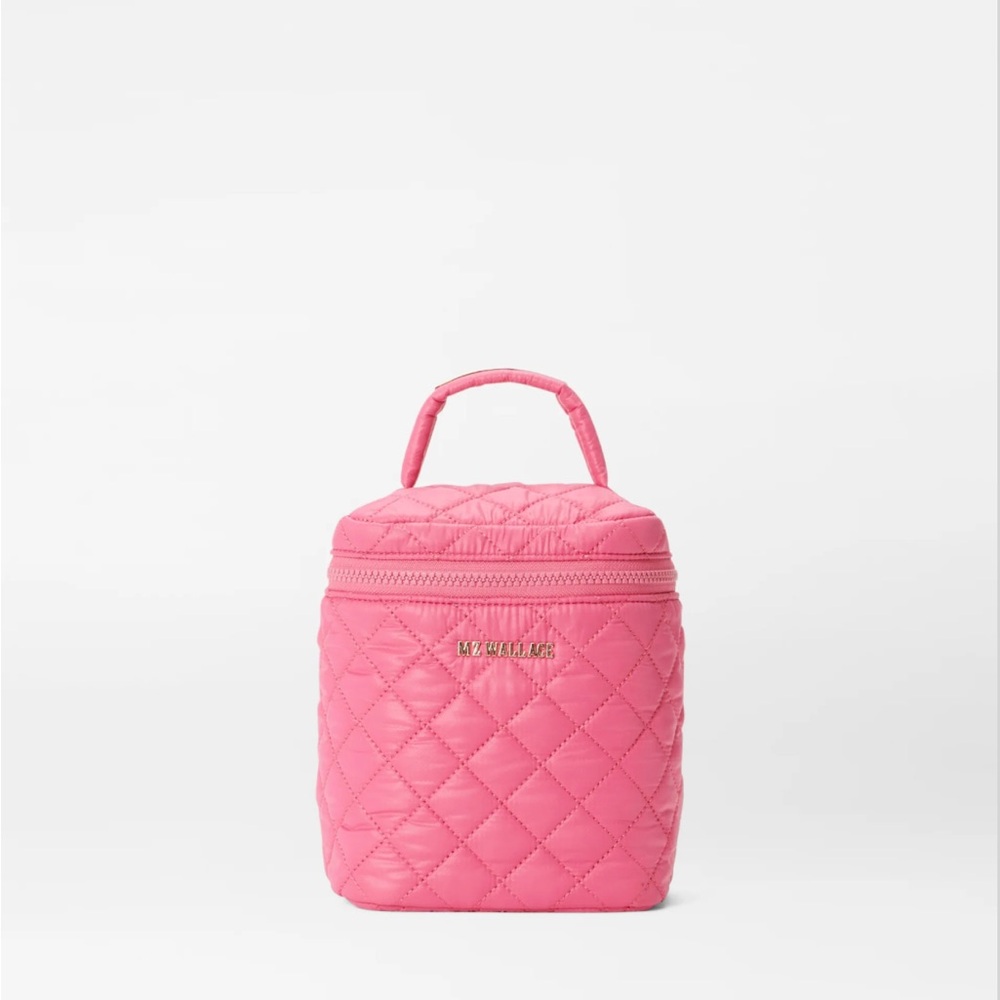 MZ Wallace Pink Quilted Cosmetic Bag with Handle